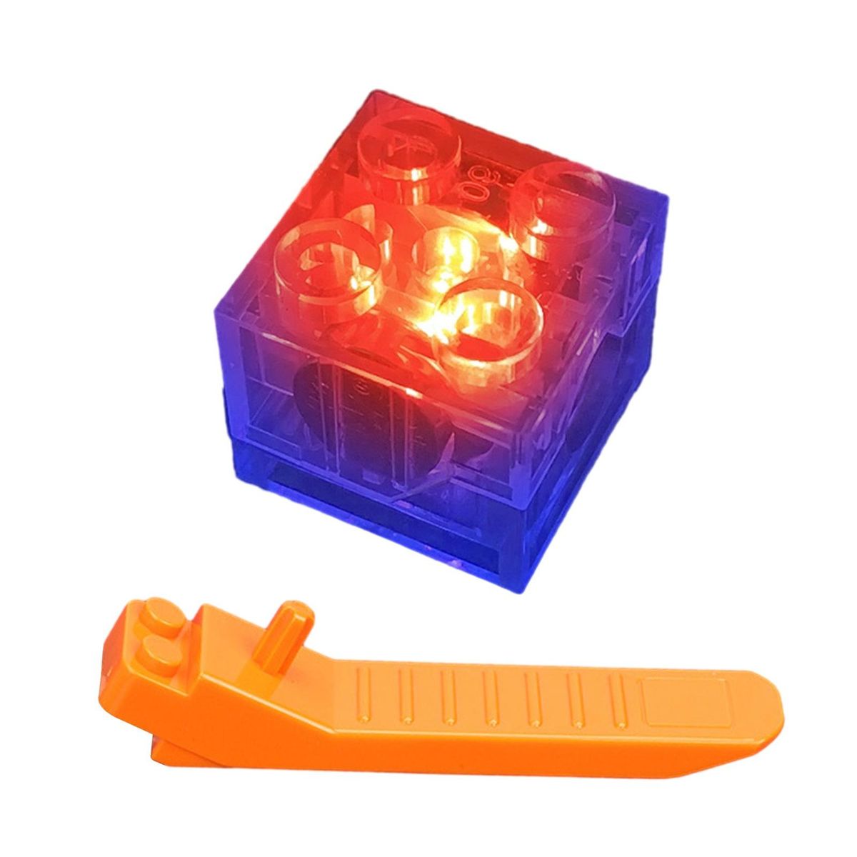 Building Block Toy Light Up Building Block Brick Red and Blue