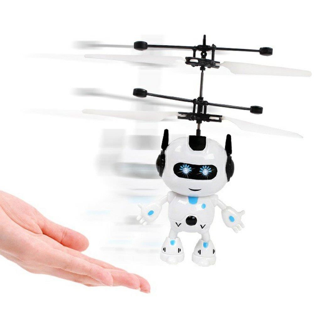 RC Helicopter With Light Electric Flying Robot Aircraft Game Adults Kids Toys Gifts