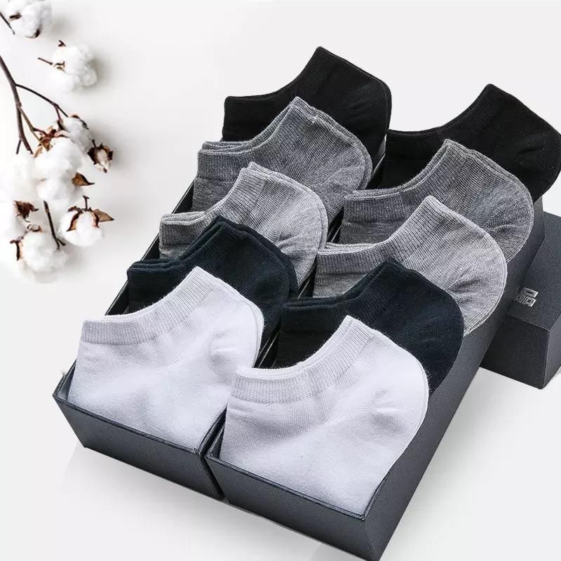 10pairs/men's socks high quality cotton casual breathable boat Socks invisible business pure cotton boat Socks large size 38-48