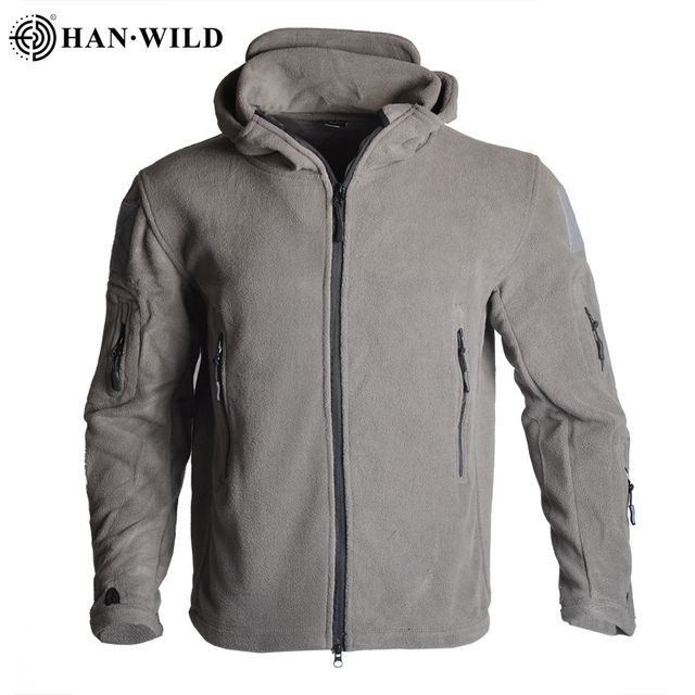 Military Fleece Tactical Jacket Men Thermal Outdoor Gray_S
