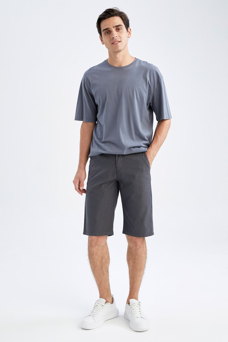 Man Young Regular Fit Woven Bermuda - Anthracite