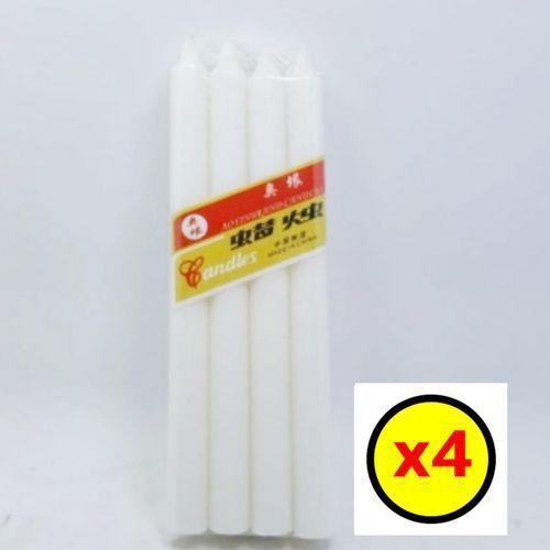 Candle White Paraffin Wax Candle Household Candle- 12 Pieces