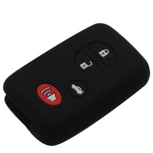 Silicone Key Cover Shell For Toyota Highlander Venza Land Cruiser 4 Buttons Remote Key Case Black