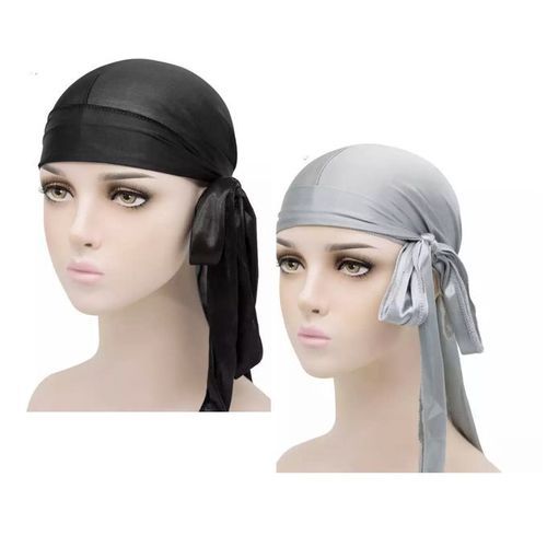 2 In 1 Classic Plain Silky Unisex Durag