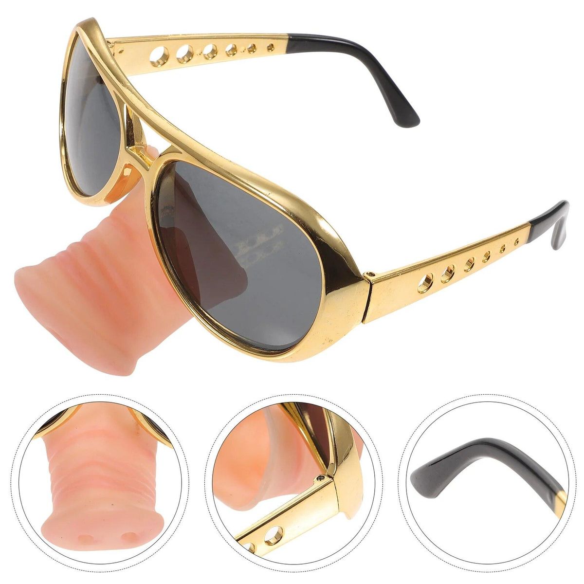 Funny Halloween Nose Sunglasses Fancy Dress up Piggy Snout Eye-catching Party Favor Glasses Funny Costume Accessories