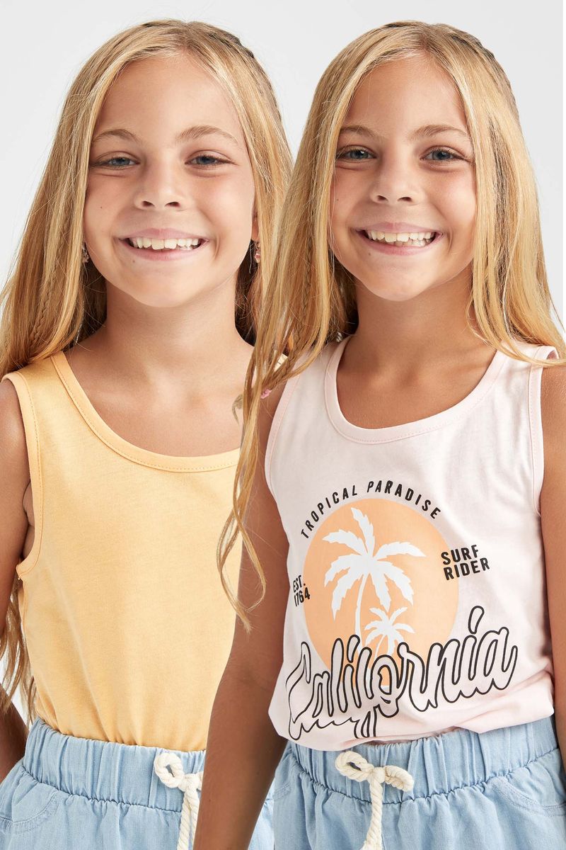 2 Piece Girl Casual Regular Fit Sleeveless Knitted Athlete - Pink