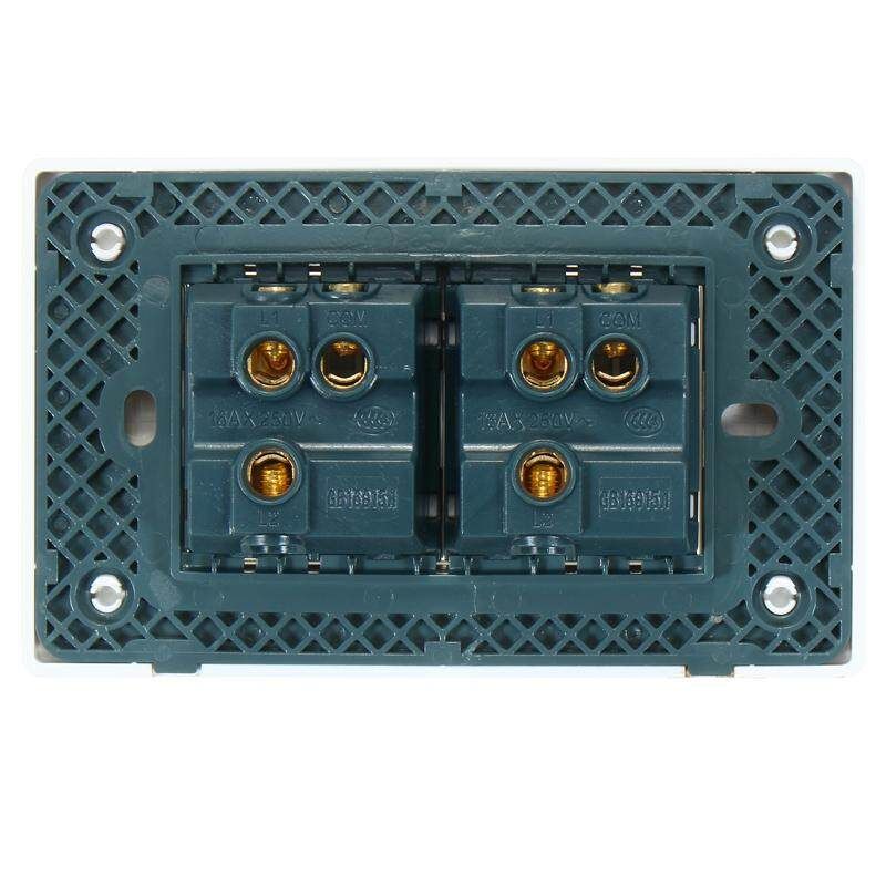AC 110-250V Durable 118Type Brazil Chile Standard 1/2 Gang Wall Switch Ivory White Light Switch For LED Button Switch 2 Open Double Control