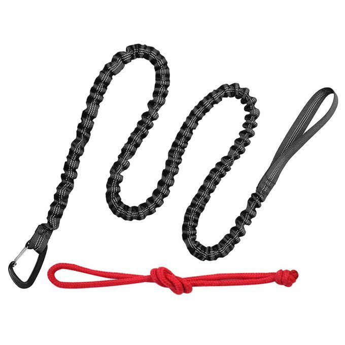 Tow Rope Stretch Pull Strap With Loops Bungee Cord Stretches Up Black