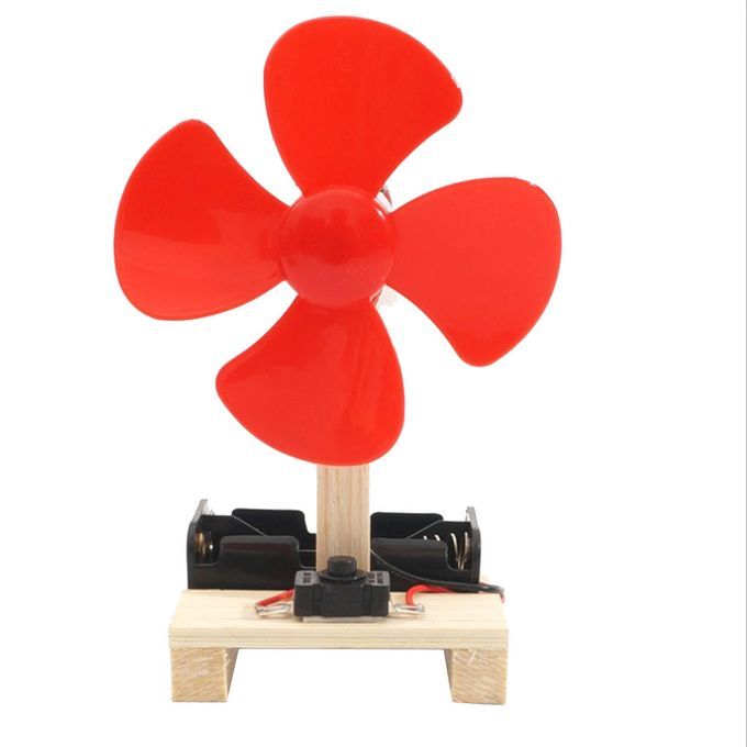 DIY Electric Fan Model Science Toys Physics Experiment Student Red