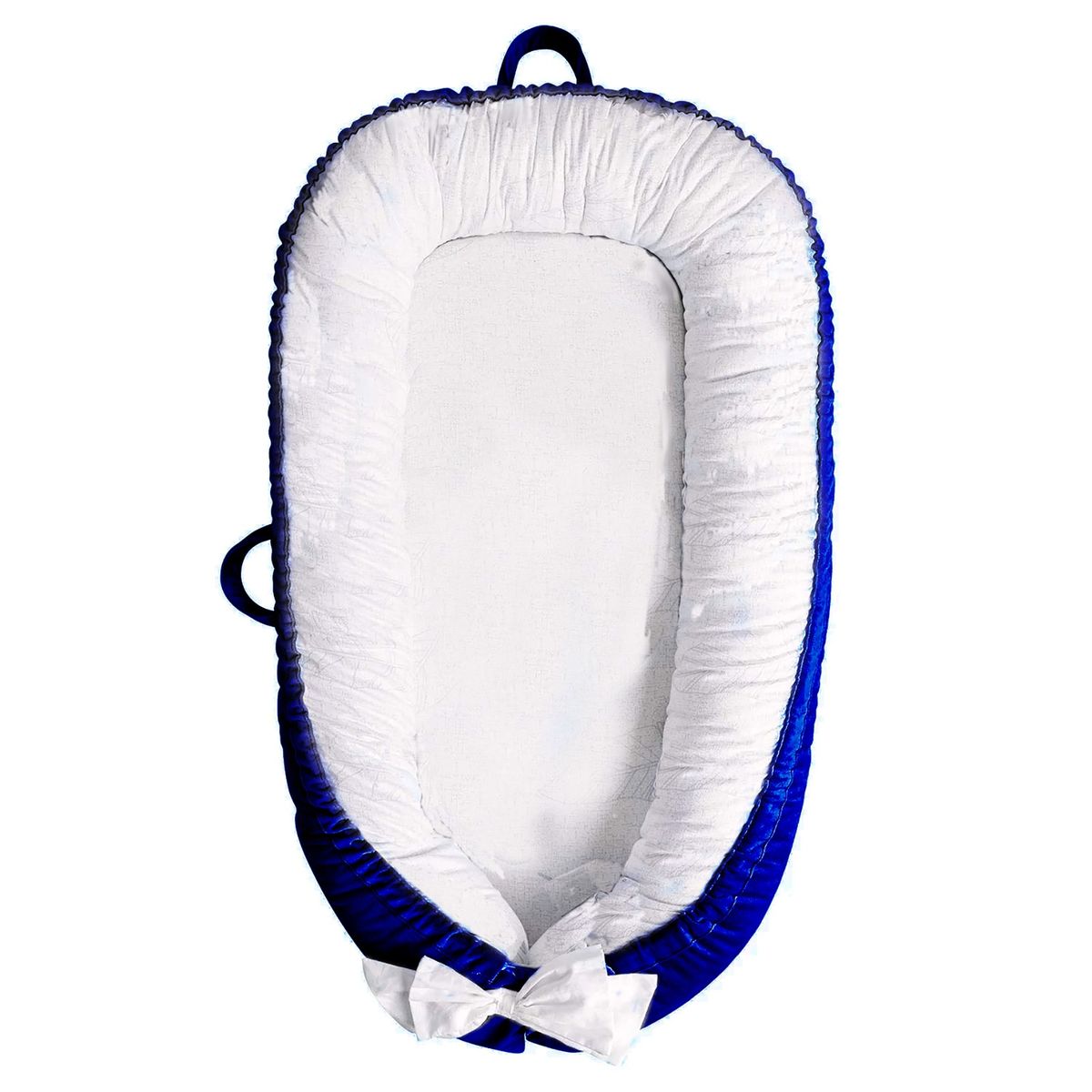 PORTABLE BABY LOUNGER NEST BED CO-SLEEPER (BLUE/WHITE)