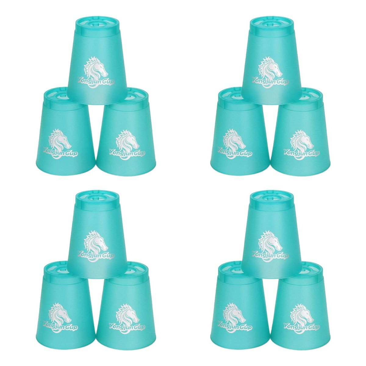12PcsPack Cup Stacking Toy High Quick Speed Cups Kids Party Challenge Game Green