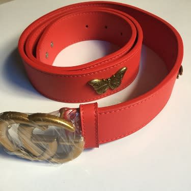 Luxury Leather Men's Stylish Belt - Red