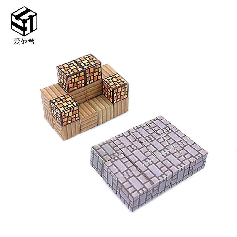My World Mini Magnetic Building Blocks Sofa Stone Table Set Toys For Children Boy Kids Hobby Gift