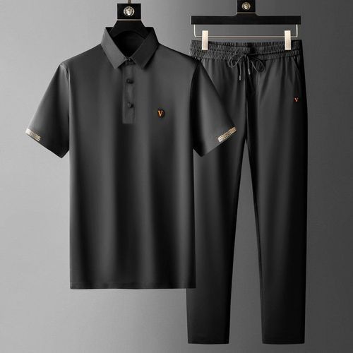 2021 Spring And Summer New Thin Simple Quick-drying Outfits Men's Business Polo Shirt Summer Elastic Loose Pants