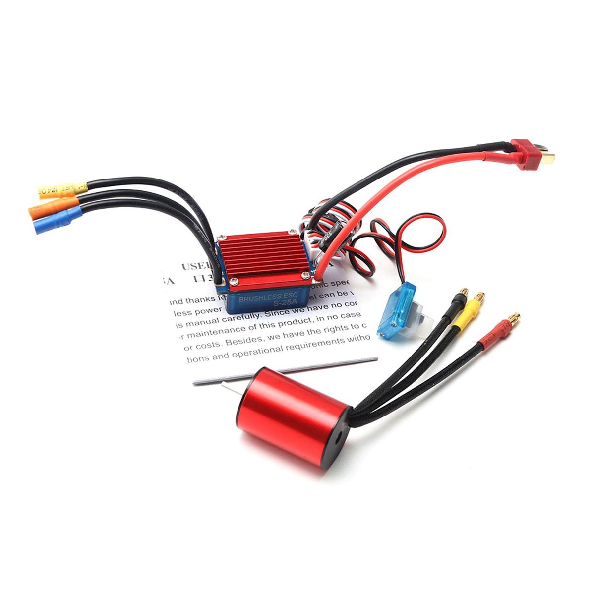 S2435 4500KV Brushless Motor 4P Sensorless 25A Brushless ESC Electric Speed Controller for 1/16 1/18 RC Car Truck