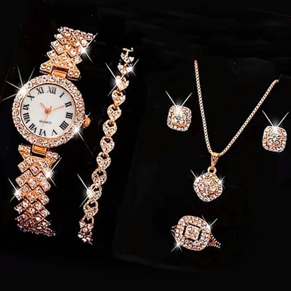Elegant Ladies Wristwatch Set-Rose Gold