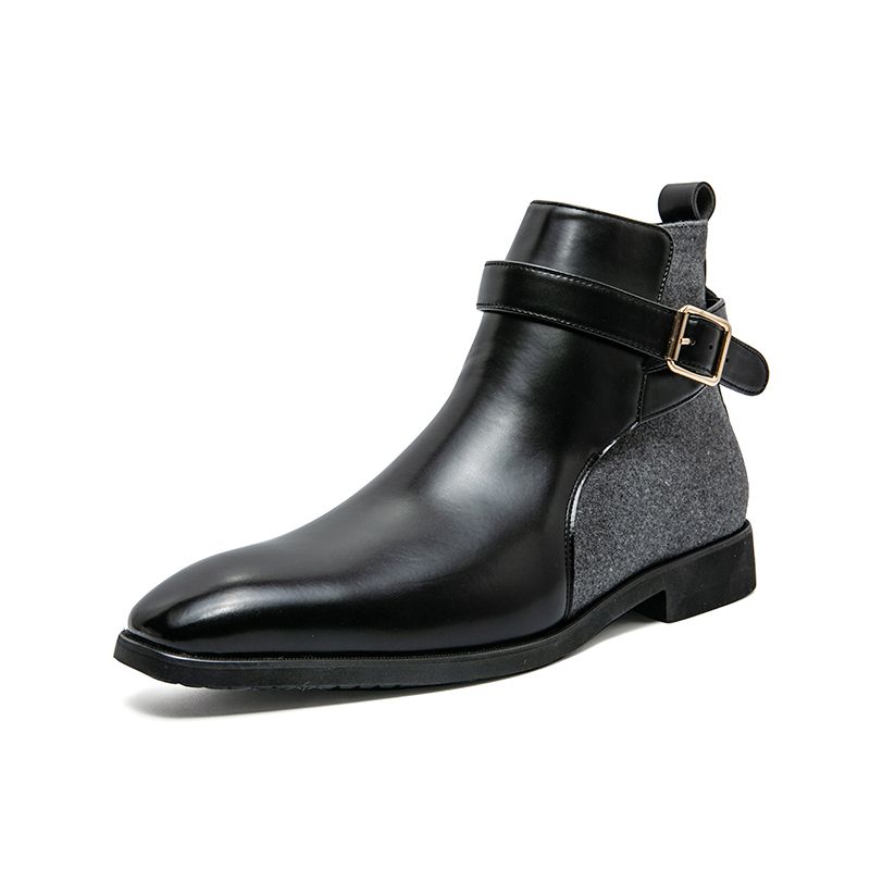 39-48 Men Leather Boots Stitching Business Shoes Ankle Martin Chelsea Boots