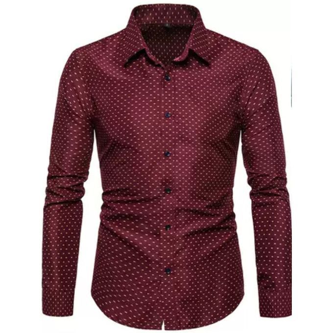 Men's Corporate Quality Casual Long Sleeve Pattern Design Vintage Shirt