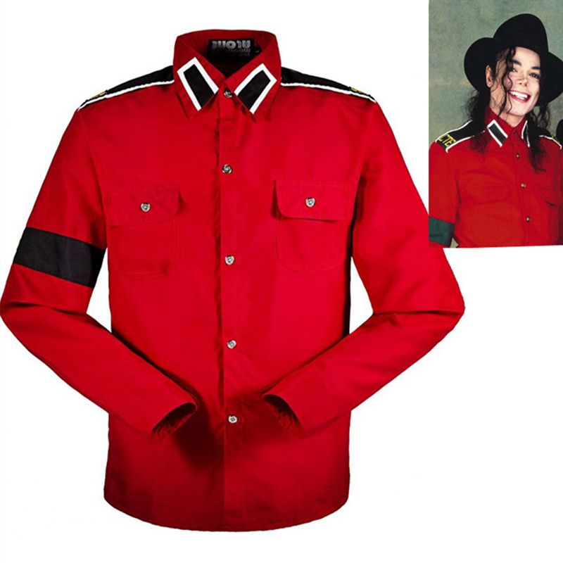 Michael Jackson MJ Red Retro CTE Anti-war Cotton Shirt
