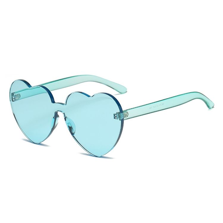Heart Shape Rimless UV400 Sunglasses For Women