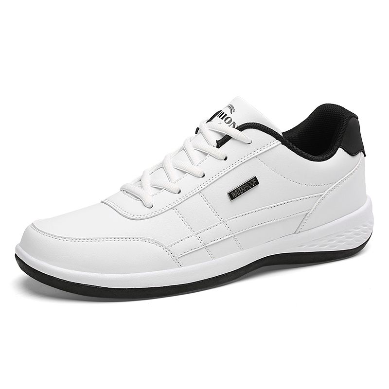 Leather Men Shoes Sneakers Trend Casual Shoe Breathable White