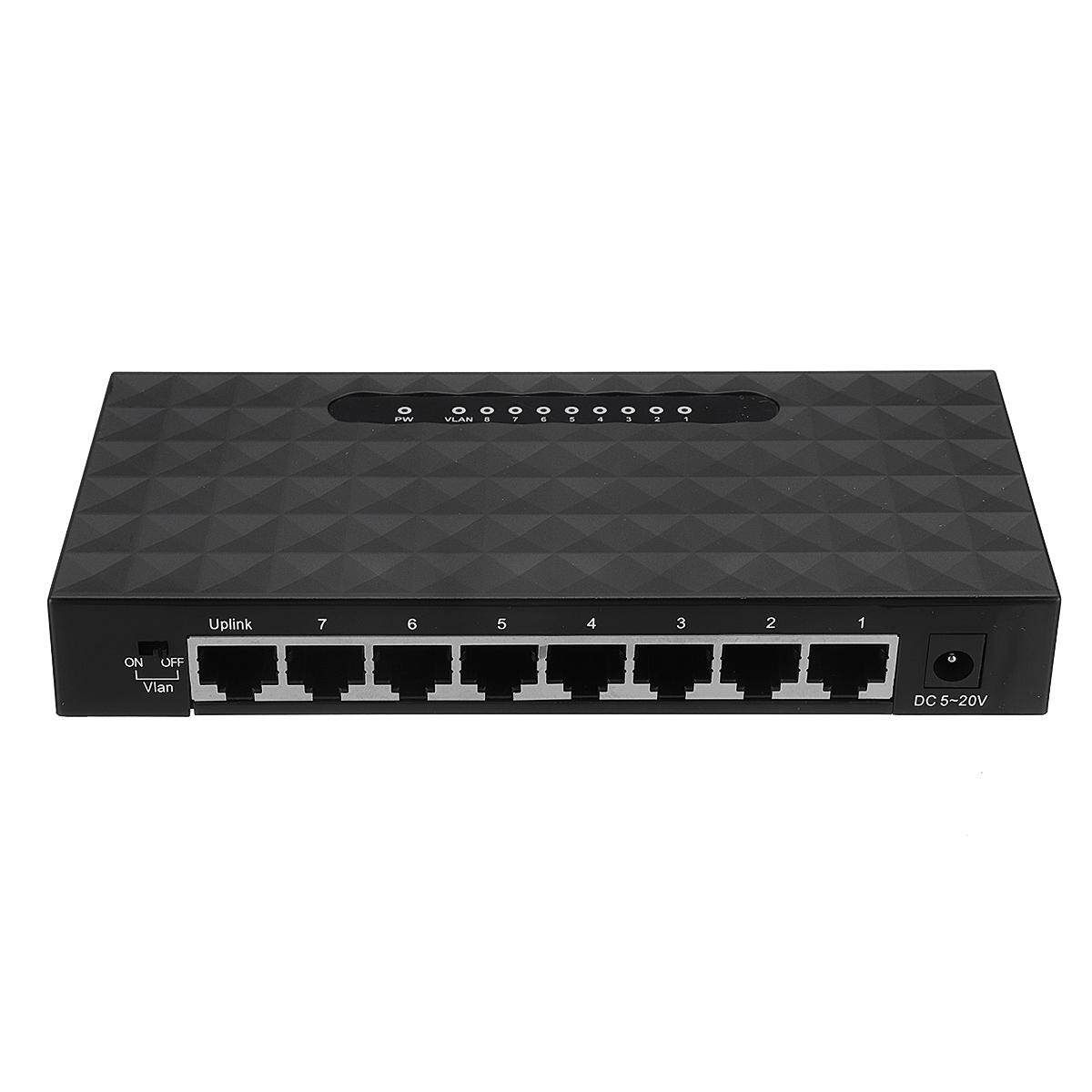 5V 8Ports RJ-45 10/100Mbps LAN Gigabit Ethernet Netzwerk Switch Internet Hub
