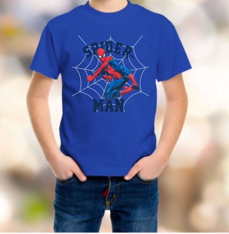 Spider-Man Web Children T-Shirt- Royal Blue