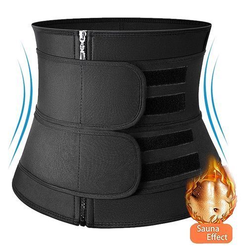 Women's Waist Trainer Steel Bone Adjustable Slimming Belt Body Shaper Waist Trimmer -Black