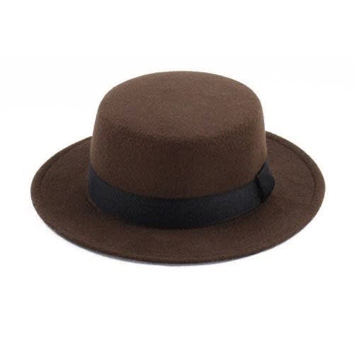 Fedora Hat With Ribbon - Brown.