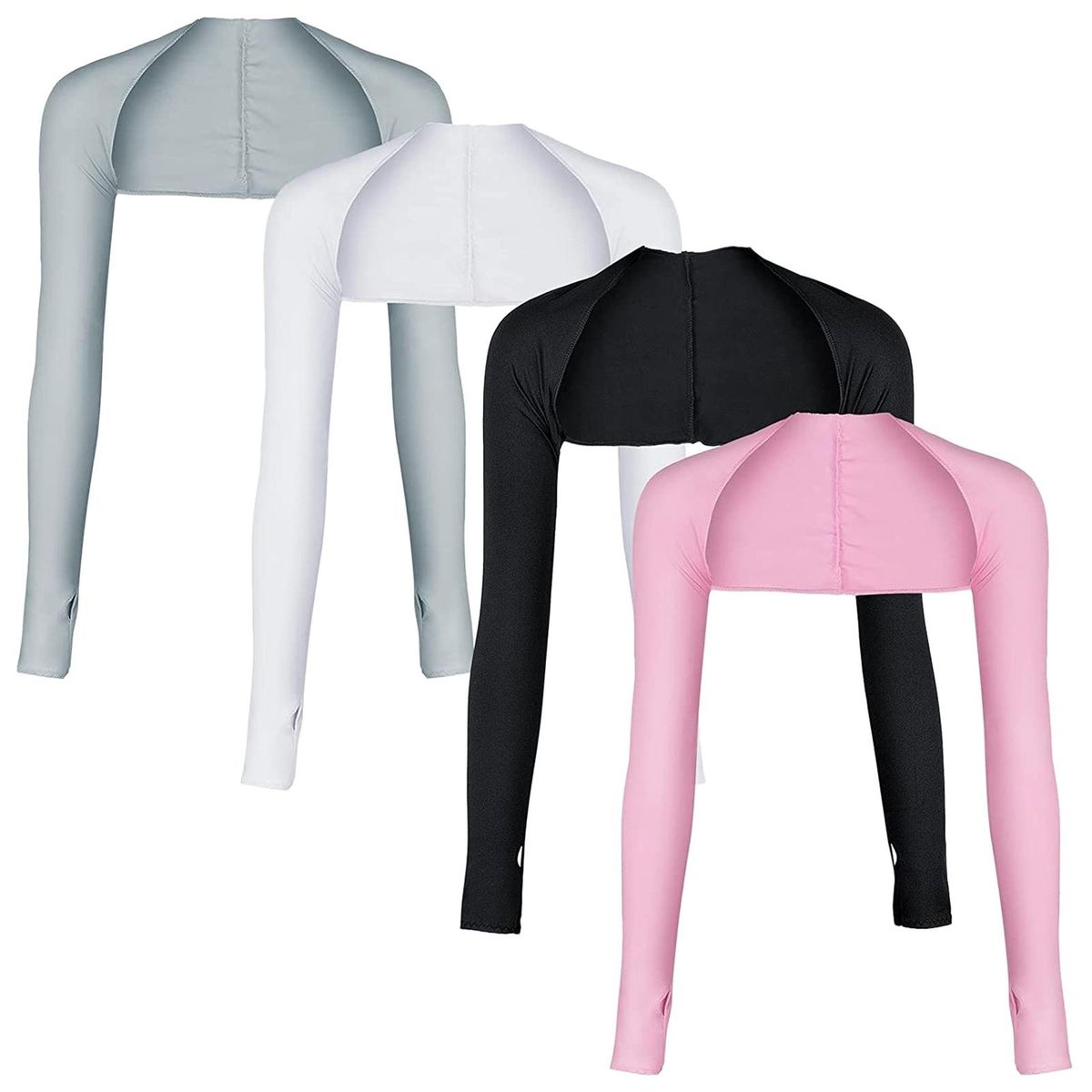 4 Pcs Cooling Shawl Arm Sleeves Sun Protection Shawl Golf Shawl Anti-UV Arm Sleeves with Finger Hole for Cycling