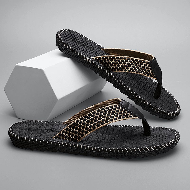 Luxury Gentleman Flip Flops Men Solid Color Sandals Summer Shoes New Arrival High-end Business Flat Slippers Male Indoor Or Outdoor Slides Grey