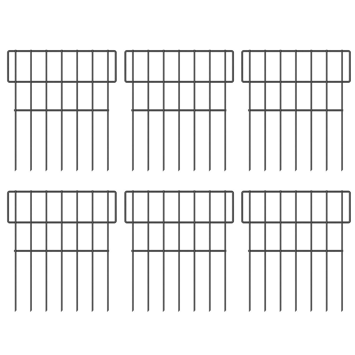 6pcs Garden Fence Panels Easy Install Animal-proof Barrier for Farm