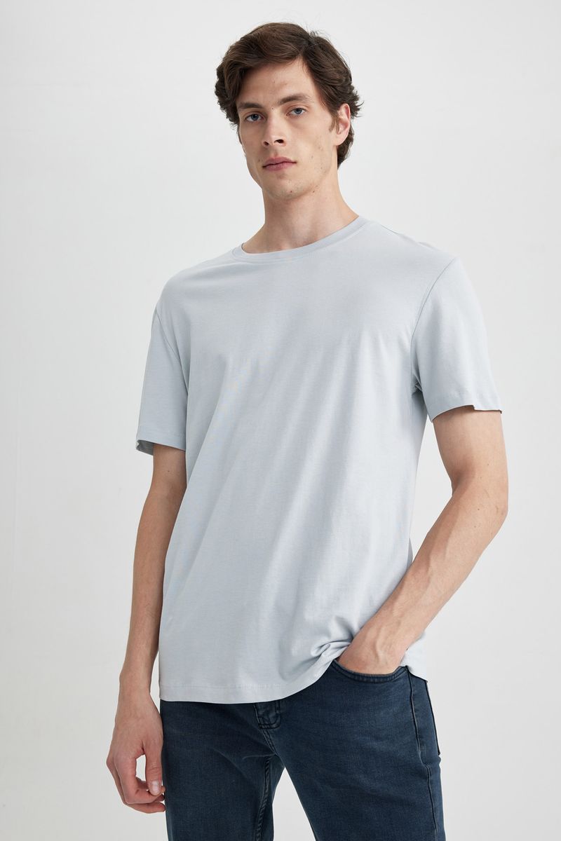 Man Knitted T-Shirt - Grey
