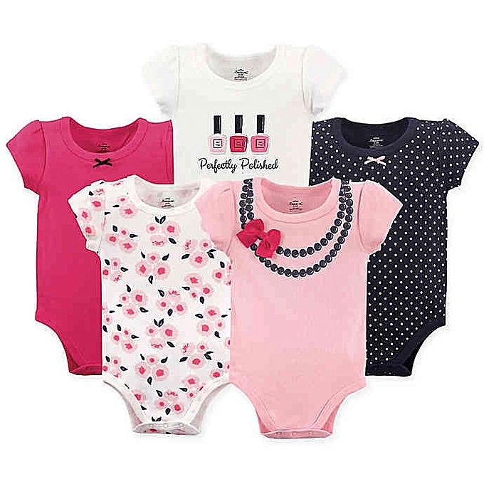 Girls  Body Suit Gift Set Of 5 - Pink Variant
