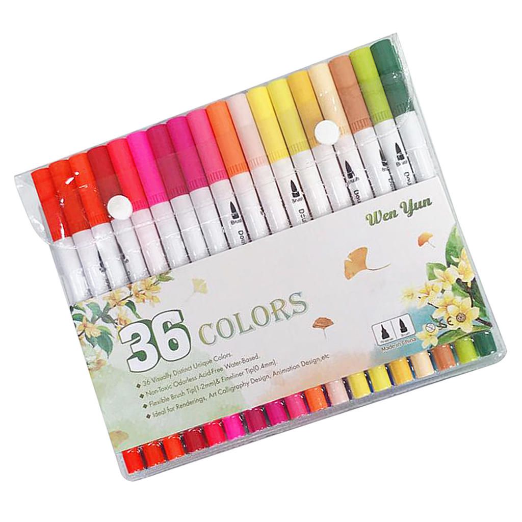 Pack Of Dual Tip Multi Colored Fine Liner Sketch Drawing Pens Journal
