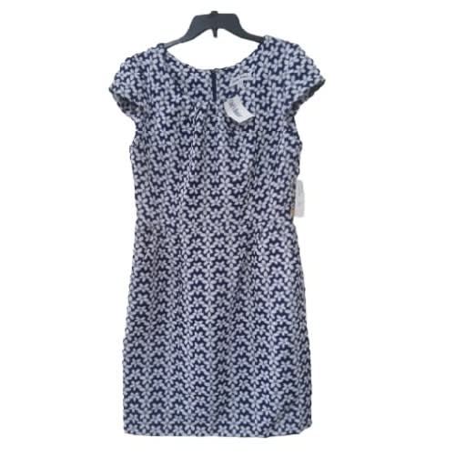 Women's Short Dress- Navy Blue With Rose Design