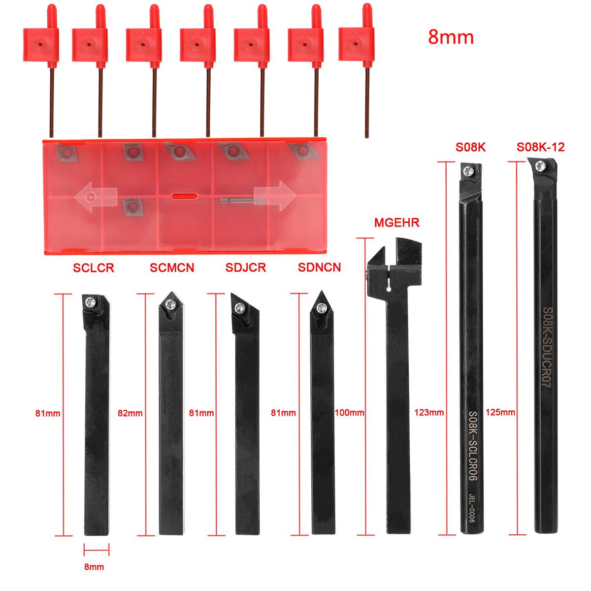 12Pcs/Set High Hardness Metal Wood Turning Lathe Tool Kit Boring Bar Holder Set