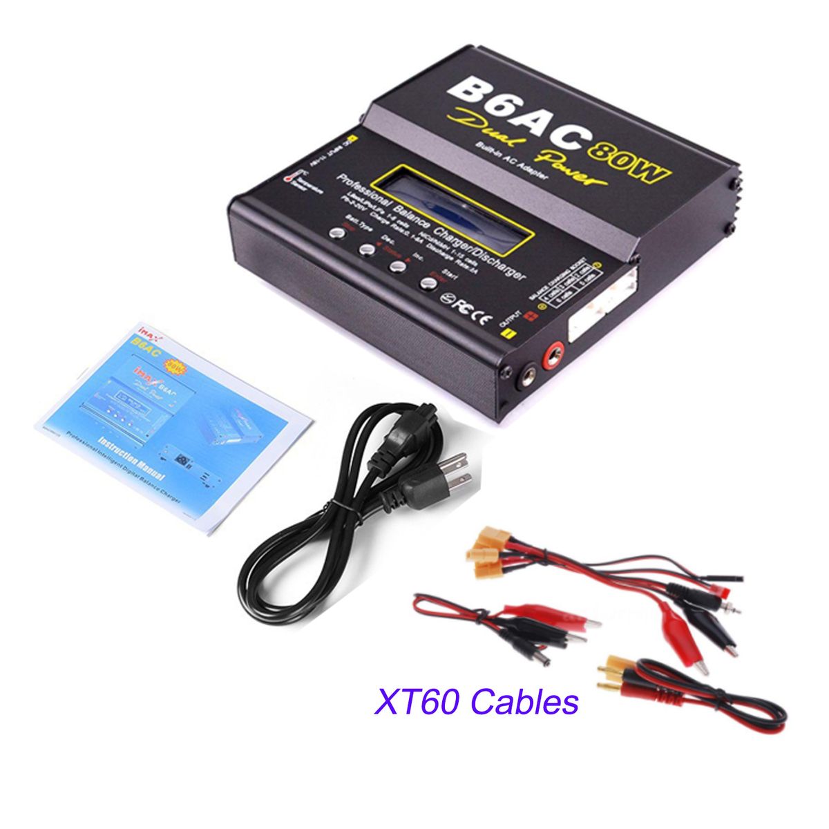 IMax B6 AC 80W RC Charger B6AC Lipo NiMh Li-ion Nicd Battery Balance Charger Digital LCD RC Discharger With15V/6A For RC