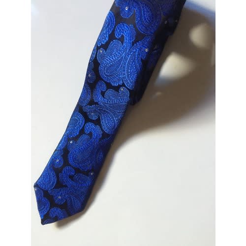 Stylishly Skinny Luxury Men's Tie - Blue