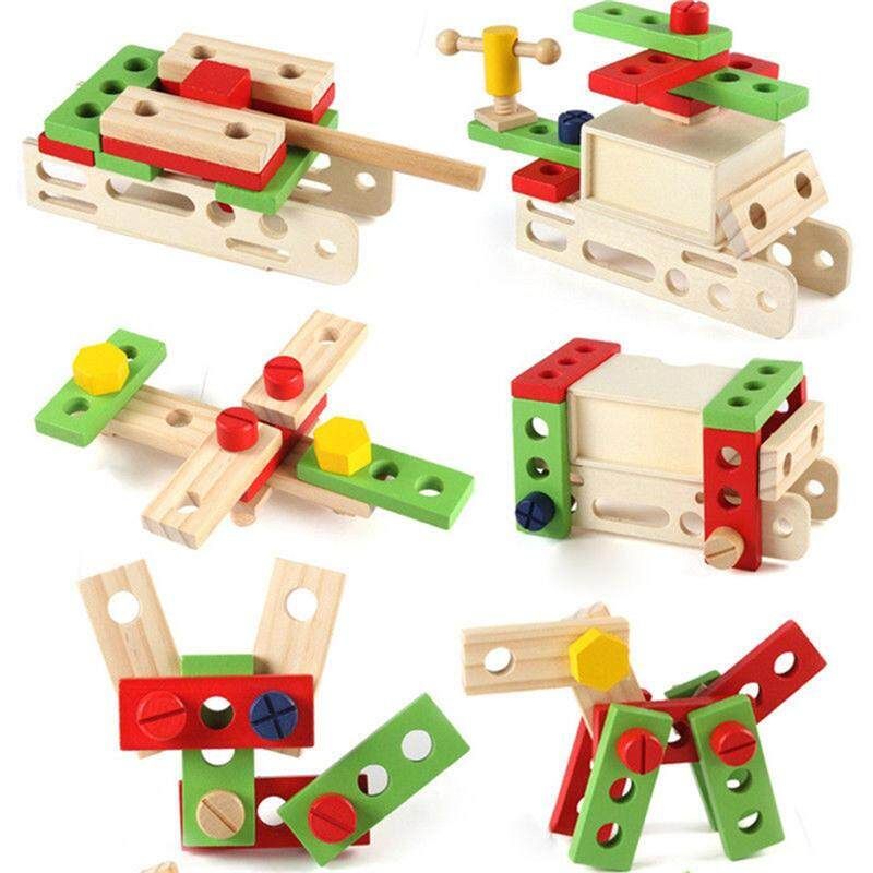 Kids Toy Tool Box Play Kit Set DIY Educational Role Play Wooden Storage Box