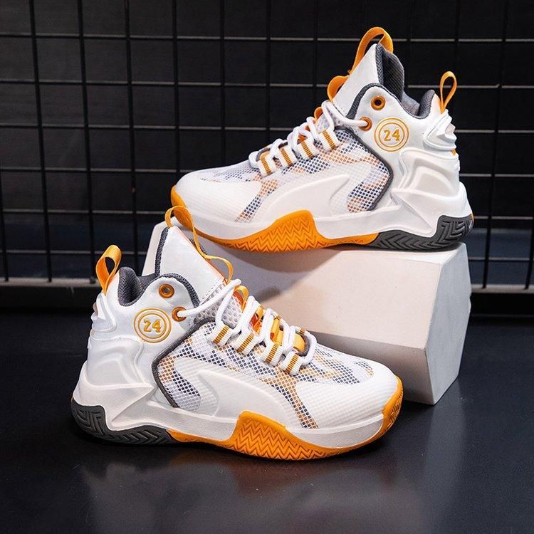Boys basketball shoes non-slip sneakers Gold