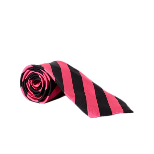 Edged Stripe Silk Tie- Pink