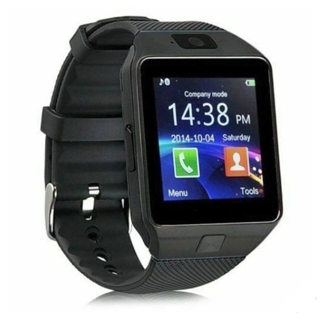 Digital Touch Screen Smart Watch DZ09 Q18 Bracelet Camera Bluetooth WristWatch SIM Card Smartwatch Ios Android Phones Support(#black)