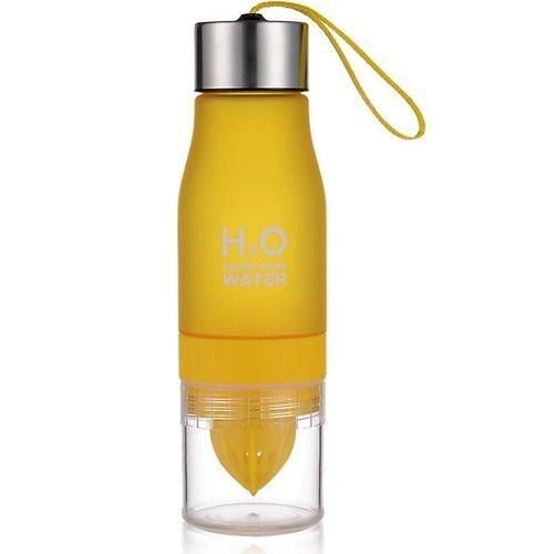 H2O Water Bottle With Citrus Press-yellow