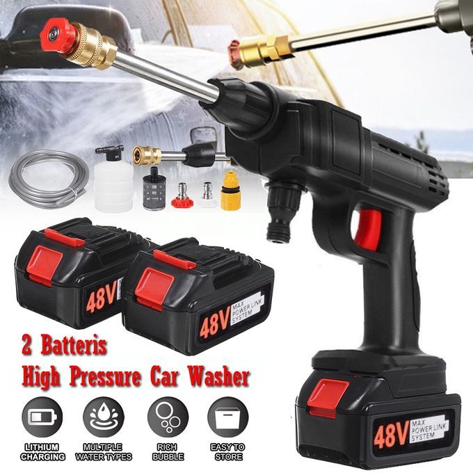 Rechargeable Cordless High Pressure Multi-purpose Car Washer - Double Batteries