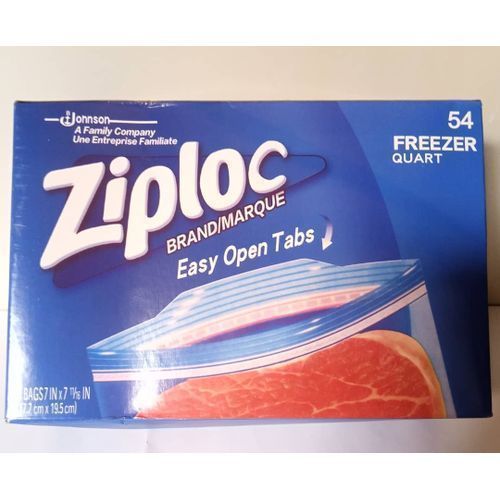 54pcs Double Zipper Freezer Quart Bags
