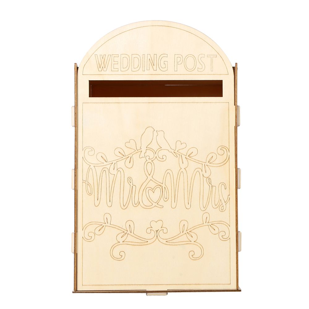 Wooden Decoration Romantic Wedding Bird Lovers Mailbox With