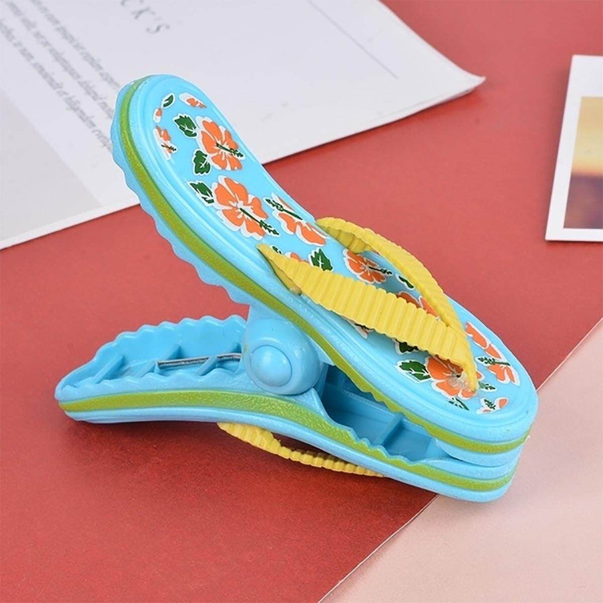 Fashion Cute Animal Sun Lounger Beach Towel Plastic Clips Sunbed Pegs Pool Towel Wind Clips Blue