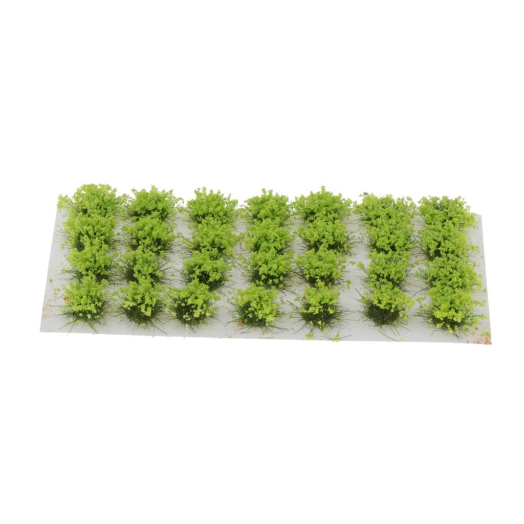 28X  8mm  Miniature Model Self Adhesive Static Tufts Grass 8mm Green