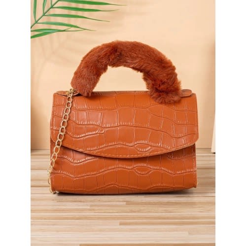 Women Croc Body Square Handbags - 5x8